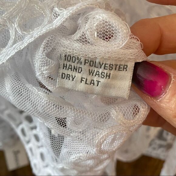 Jeannie S NWT Sheer White Lace Long Sleeve Swim Vacation Resort Cover-up - Picture 5 of 10